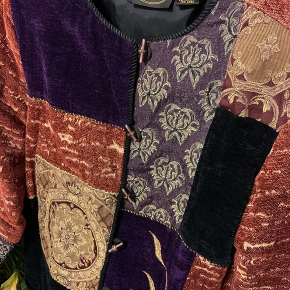 Julia Kim 90s Vintage Jewel Tones Brocade Jacket Shacket - Picture 6 of 15